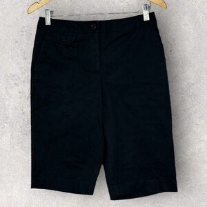 Talbots Black Bermuda Shorts Size 4 Stretch High Rise‎ Pockets Minimalist Short